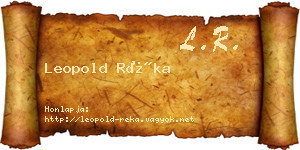 Leopold Réka névjegykártya